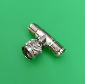 (1 PIEZA) Mini conector UHF T TIPO 1 macho a 2 hembra - vendedor de EE. UU. - Imagen 1 de 3