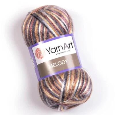YarnArt Melody Shiny, Satin Soft metallic aran knitting yarn 5 x 100g colour 902 - Image 1 of 2