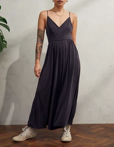 Urban Outfitters Silence + Noise Wide Leg Molly Cupro Culotte Jumpsuit Sz L - Picture 1 of 5