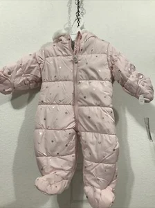 CARTERS GIRLS Outerwear Pink Full Snow Suit SIZE 3-6 Months (TW-539) - Picture 1 of 7