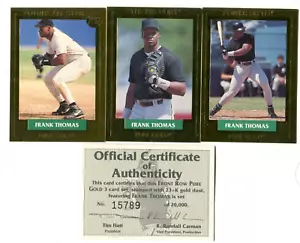 1992 erste Reihe Frank Thomas 23kt Gold KOMPLETTSET 1-3 MIT COA/20.000 WEISS SOX - Bild 1 von 1