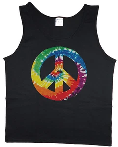 Men's tank top Tie Dye peace sign decal sleeveless tee muscle shirt - Picture 1 of 1