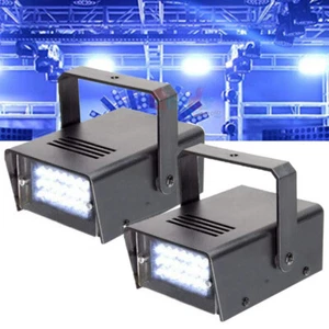2 Mini DJ Stroboskop Licht Blitzlicht Disco Club Party Bühneneffekt Beleuchtung 24 LED - Bild 1 von 12