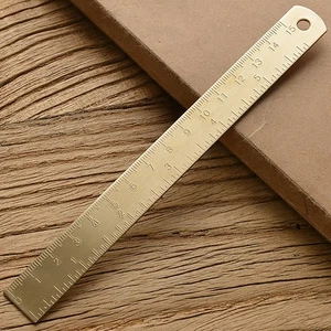 for School Office Brass Straight Ruler Learning Measuring Ruler Drawing Ruler - Picture 1 of 9