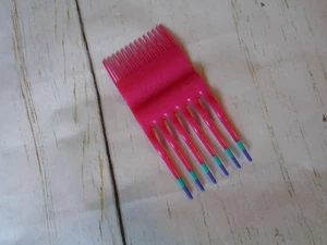 Retro Doppelhaarkamm rosa gewellt Kunststoff Vintage 80er 90er Jahre Goody - Bild 1 von 5