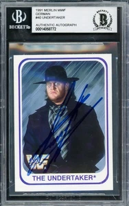 Undertaker Signed 1991 Merlin WWF German RC 40 Beckett #14058772 - Picture 1 of 2
