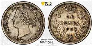 1882-H Canada 10 Cents PCGS XF45 Lot#G1202 Silver! - Picture 1 of 4