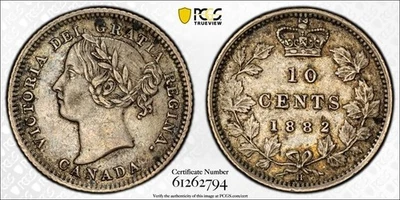 1882-H Canada 10 Cents PCGS XF45 Lot#G1202 Silver! - Image 1 of 4