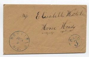 1850s Newfield NY stampless cover and letter CDS, paid 3 rate handstamp 6986.243 - Picture 1 of 3