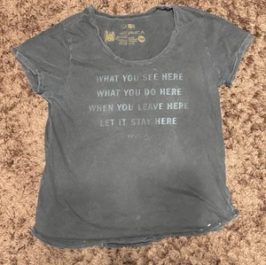Women’s RVCA ANP Gray Graphic “What You See Here” Quote T-Shirt - Size: Large - Picture 1 of 13