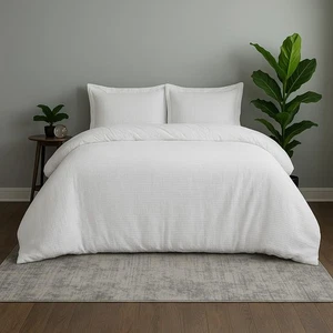 Waffle Duvet Cover King, 100% Cotton Duvet Cover, Soft, King Size Duvet Cover... - Bild 1 von 8