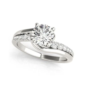 Natural Diamond Ring GIA IGI Certified Round 0.75 Ct 14k White Gold Size 5 6 7 8 - Picture 1 of 9