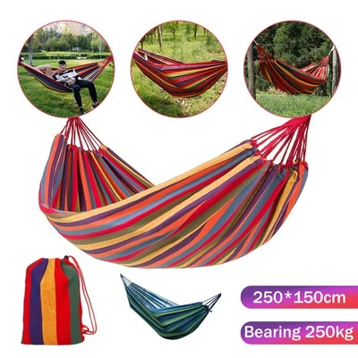 Hamaca Doble 450lbs Exterior Camping Jardín Colgante Cama Columpio Silla Foto 1 de 4