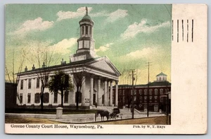 Greene County Court House Waynesburg Pennsylvania PA 1910 Postcard - Picture 1 of 2