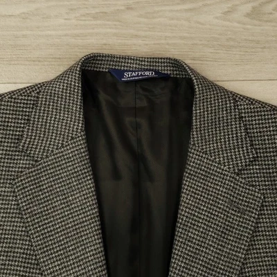 Abrigo deportivo Stafford para hombre 48L lana pata de gallo dos botones blazer con ventilación única Foto 1 de 4