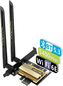Scheda Wifi 5400Mbps Pcie Wifi 6E  Nuova Scheda Di Rete Adattatore Wireless Tri- - Foto 1 di 12
