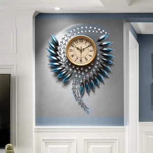 Eckstein Metall Blatt Wanduhr - Bild 1 von 5