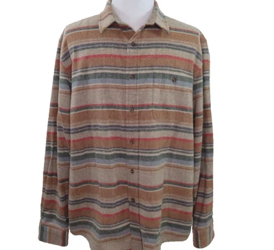 Pendleton Trail Pure Wool Casual Shirt Mens Colorful Striped Elbow Patch XXL 2XL - Image 1 of 4