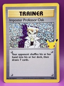 Imposter Professor Oak 73/102 Holo Rare - Celebrations Set - Pokémon TCG Card - Picture 1 of 3