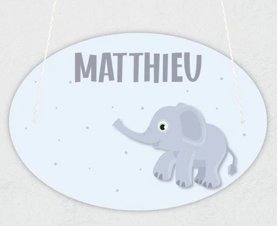 Plaque de porte personnalisable modèle éléphant - Photo 1/2