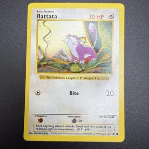 RATTATA - 61/102 - Base Set SHADOWLESS - Pokemon TCG (LP) - Picture 1 of 2