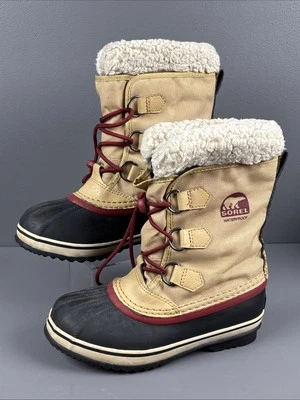 Botas de nieve de invierno Sorel Yoot Pac NY1785-373 jóvenes mayores niños talla 3 beige/rojo Foto 1 de 4