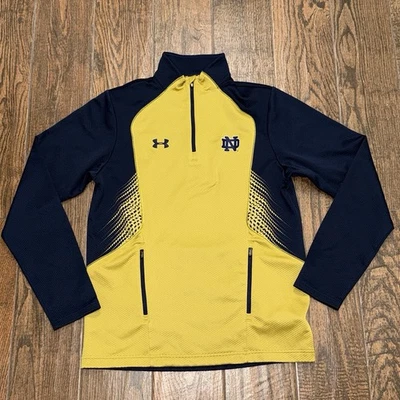 Notre Dame Fighting Irish Hombres Under Armour Cold Gear 1/4 Cremallera Manga Larga Dorado MD Foto 1 de 2