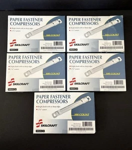 5-Packs Replacement Paper Fastener Compressors 2-3/4” Skilcraft (100 EACH = 500) - Picture 1 of 11
