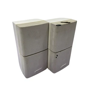 Pair of Bose Double Cube Double Shot Speakers Lifestyle Acoustimass White #U3711 - Picture 1 of 12