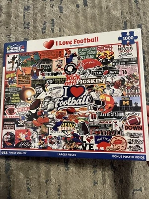 全新 White Mountain Charlie Girard I Love 足球 1000 较大 Pc 拼图拼贴 — 第 1/4 张图片