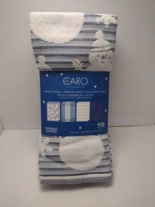 Juego de 8 toallas de cocina Caro azul/blanco. 100% algodón.  Nuevo Navidad Navidad  - Imagen 1 de 9
