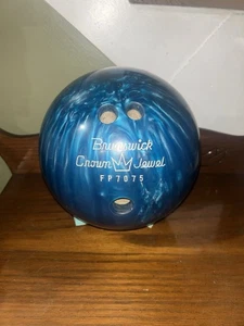 Vintage Brunswick Bowling Ball Blue Swirl 13 Lbs - Picture 1 of 11