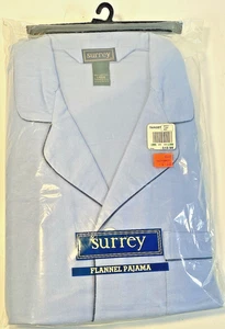 Surrey Herren Schlafanzug hellblau Langarm Flanell 100% Baumwolle Größe L - Bild 1 von 4