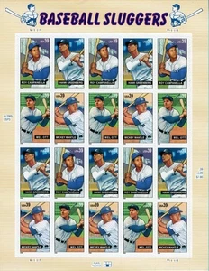 SC# 4080-83 -2006 39¢ Baseball Sluggers - Bogen mit 20 Briefmarken - Bild 1 von 1