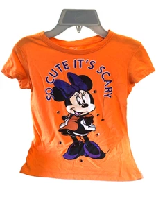 Disney Minnie Mouse Halloween T-Shirt Mädchen L 10-12 "So süß es ist gruselig" Top - Bild 1 von 3