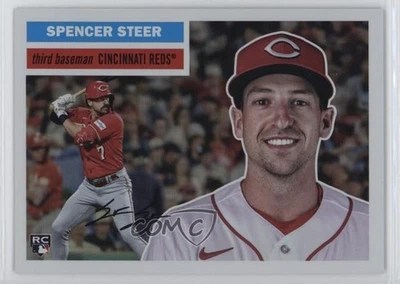 2023 Topps Archives 1956 Topps Rainbow Foil /199 Spencer Steer #78 Rookie RC - Image 1 of 2
