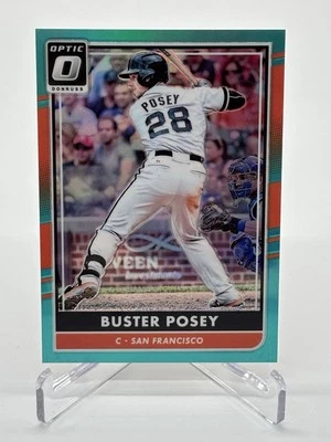 2016 Donruss Optic Aqua Prizm Buster Posey #155 155/299 San Francisco Giants - Image 1 of 3