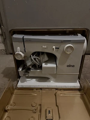 Nähmaschine Elna Retro 60er 70er 80er Jahre Vintage mit Koffer + Anleitung Top Z - Bild 1 von 4