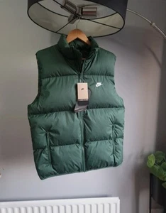 Nike Men's Green PrimaLoft Water-Repellent Puffer Vest Gilet Bodywarmer Size S - Picture 1 of 6