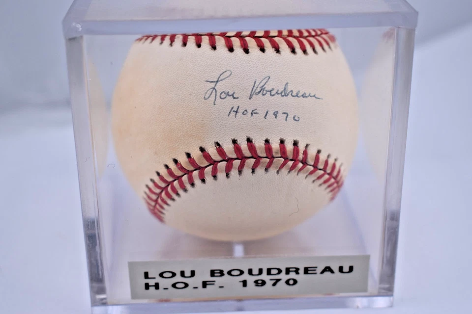 Lou Boudreau HOF 1970 Firmado AUTÓGRAFO VINTAGE OAL CON PATIO ¡Año! Foto 1 de 3