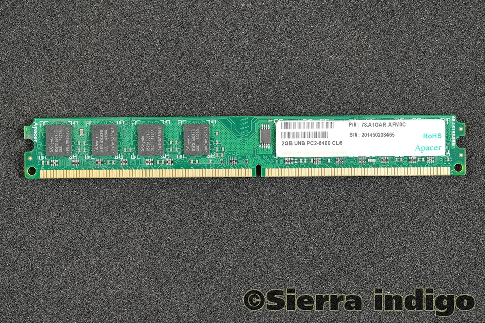 Apacer 78.A1GAR.AFM0C 2GB UNB PC2-6400 CL6 Memory RAM - Image 1 of 1