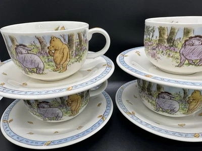 Lote Set 4 Platillos Taza de Té Cerámica Royal Doulton Clásicos Winnie the Pooh Eeyore Foto 1 de 4