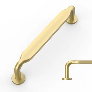 10 Pack Brushed Gold Cabinet Pulls 3" Hole Centers Solid Zinc Alloy ZH0051 - Picture 1 of 7