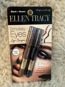ELLEN TRACY SMOKEY EYES Augenstifte langlebig satte Farbe schwarz braun 2er Pack - Bild 1 von 3
