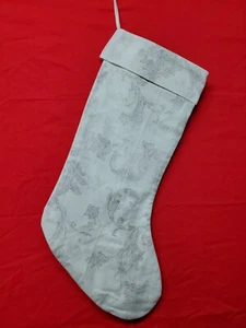 Calza natalizia fatta a mano completamente foderata 20" casale con polsini floreali  - Foto 1 di 9