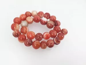 Natural carnelian banded round beads 14-16mm. Irregular round beads. 15.5'' - Picture 1 of 5