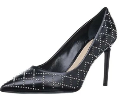 Delman Bobbi Women's Pointed Toe Studded Black Leather Pump Size 9 M - Image 1 of 4