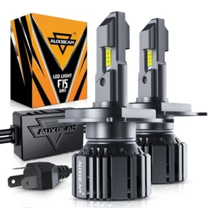 AUXBEAM H4 9003 LED Headlight Bulbs Hi Lo Beam Conversion Kit 6500K White Canbus - Picture 1 of 11