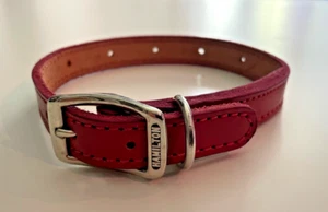 Hamilton Flat Leather Pet Dog Collar 3/4" x 18" - NEW RED - Picture 1 of 1