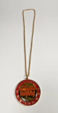 Vintage Rare Plastic Necklace with Olympiakos Football Soccer Team 1972-73 Cover